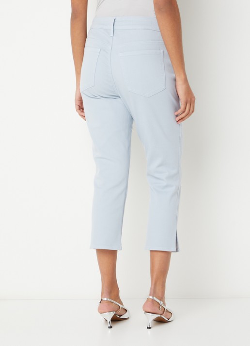 NYDJ Chloe mid waist skinny fit capri broek met gekleurde wassing - achterkant donkerblauw