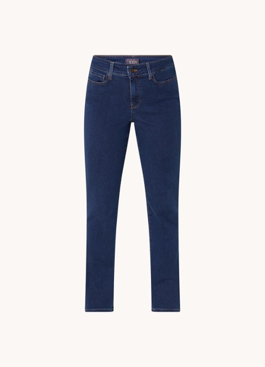 NYDJ Ellison high waist straight leg jeans met stretch - voorkant 2 donkerblauw
