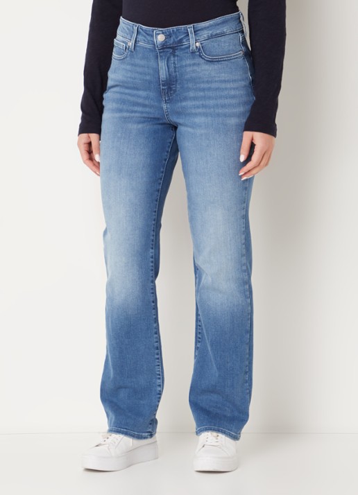 NYDJ Ellison high waist straight leg jeans met stretch - detail 2 middenblauw