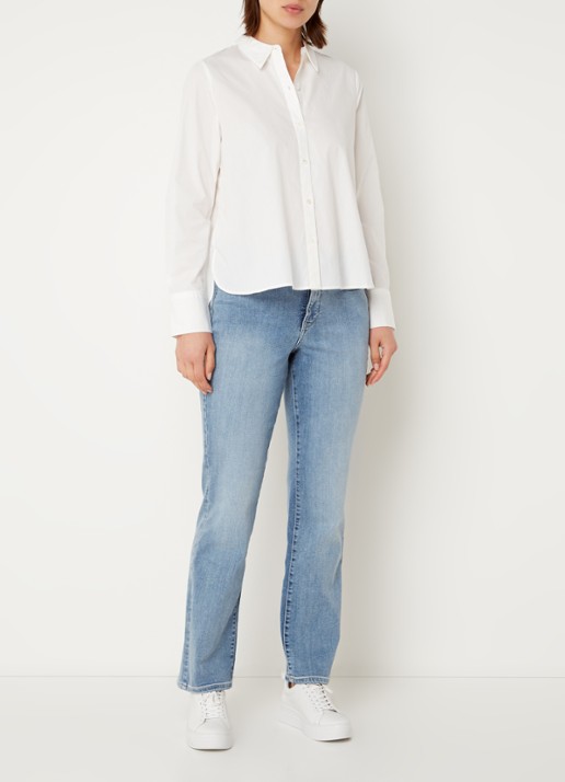 NYDJ Ellison high waist straight leg jeans met stretch - voorkant 5 lichtblauw