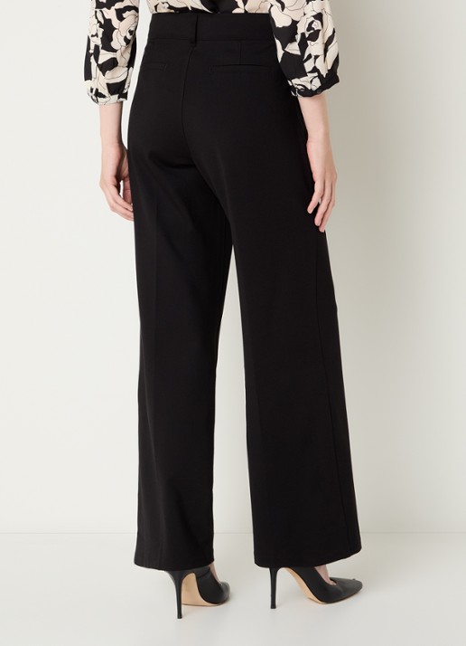 NYDJ Fiona high waist wide fit pantalon met steekzakken - achterkant zwart