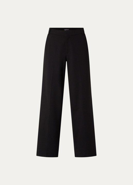 NYDJ Fiona high waist wide fit pantalon met steekzakken - voorkant 3 zwart