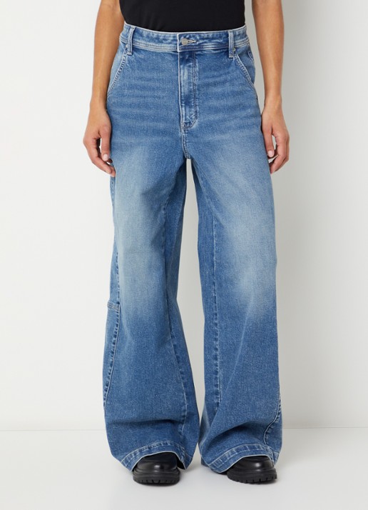 NYDJ Gracie high waist wide leg jeans met lichte wassing