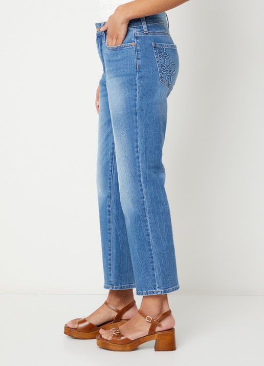 NYDJ Mailyn mid waist straight fit jeans met gekleurde wassing - detail 2 indigo