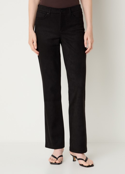 NYDJ Marilyn high waist straight fit broek van imitatiesuède