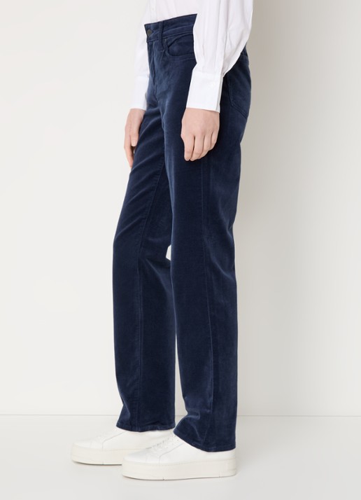 NYDJ Marilyn high waist straight fit chino van corduroy - detail 4 donkerblauw