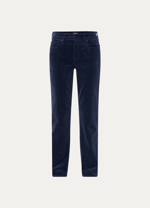 NYDJ Marilyn high waist straight fit chino van corduroy - voorkant donkerblauw
