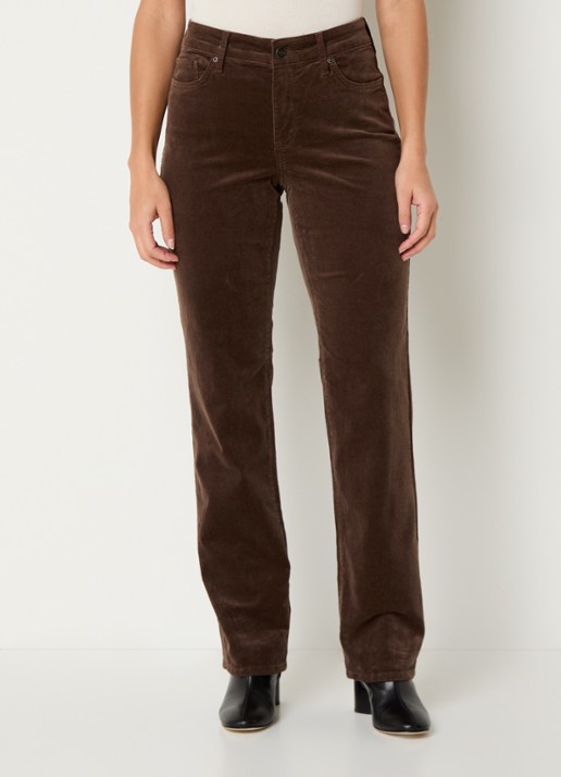 NYDJ Marilyn high waist straight fit chino van corduroy - detail 2 bruin