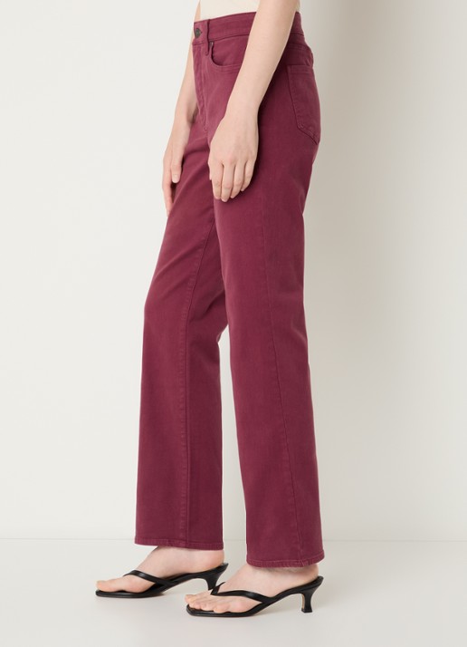 NYDJ Marilyn high waist straight leg jeans met steekzakken - detail 2 bordeauxrood