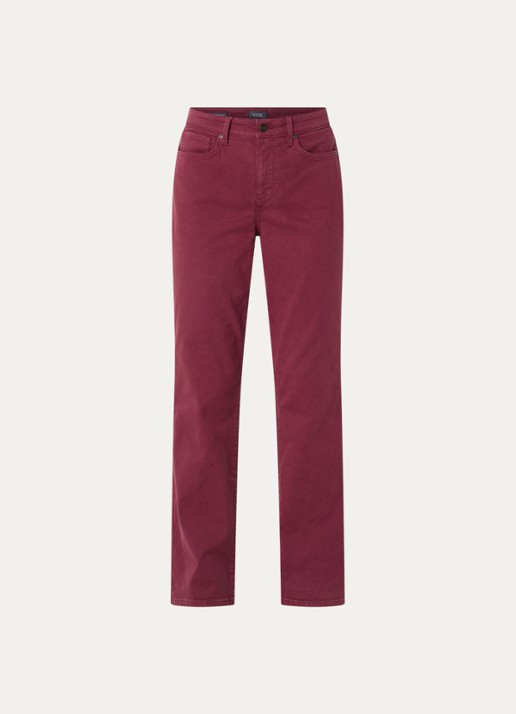 NYDJ Marilyn high waist straight leg jeans met steekzakken - voorkant 3 bordeauxrood