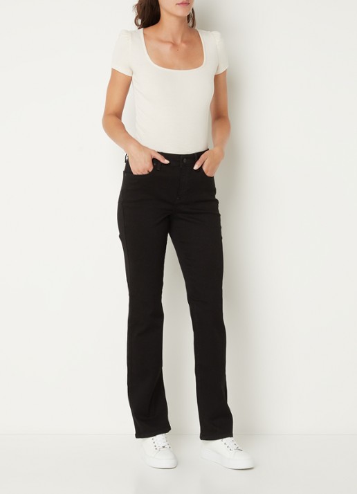 NYDJ Marilyn high waist straight leg jeans met stretch - voorkant 5 zwart