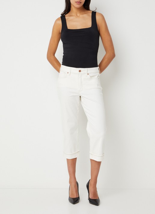 NYDJ Marilyn low waist straight leg jeans met gekleurde wassing - voorkant 5 wit