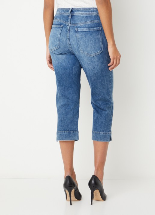 NYDJ Marilyn mid waist slim fit capri broek met steekzakken - achterkant 4 indigo