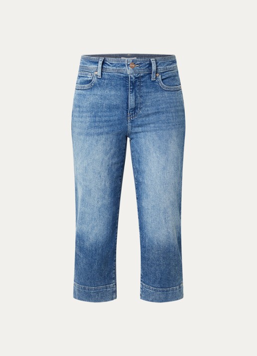 NYDJ Marilyn mid waist slim fit capri broek met steekzakken - voorkant indigo