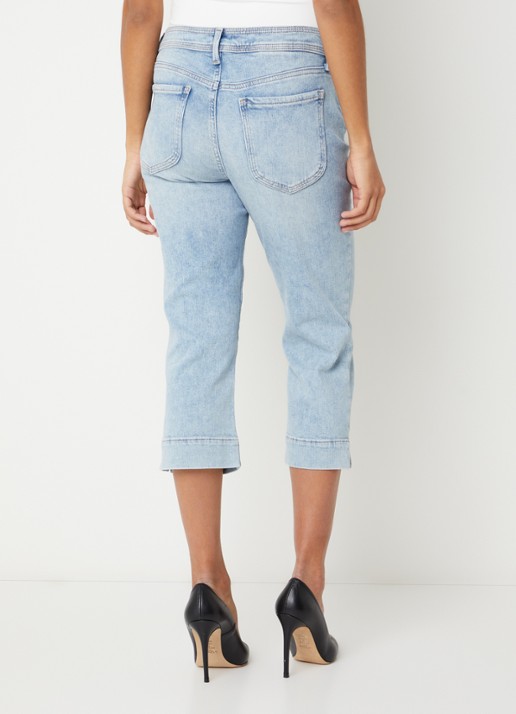 NYDJ Marilyn mid waist slim fit capri broek met steekzakken - achterkant lichtblauw