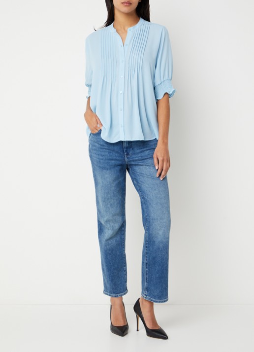 NYDJ Marilyn mid waist slim fit jeans met medium wassing - voorkant 3 indigo