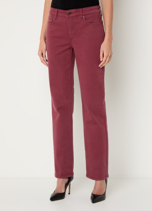 NYDJ Marilyn mid waist straight fit chino met stretch - detail 2 cranberryrood