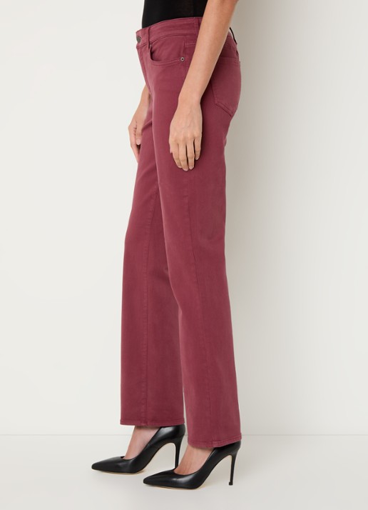 NYDJ Marilyn mid waist straight fit chino met stretch - detail 3 cranberryrood