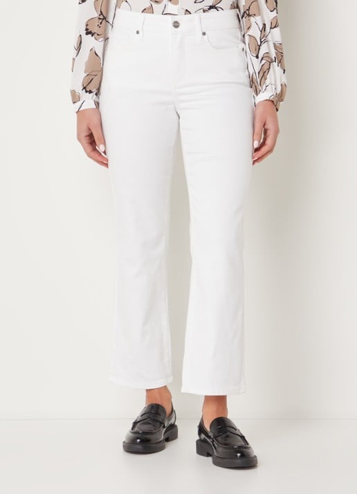 NYDJ Marilyn mid waist straight leg cropped jeans met gekleurde wassing - detail 2 wit