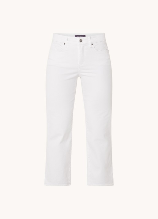 NYDJ Marilyn mid waist straight leg cropped jeans met gekleurde wassing - voorkant 4 wit
