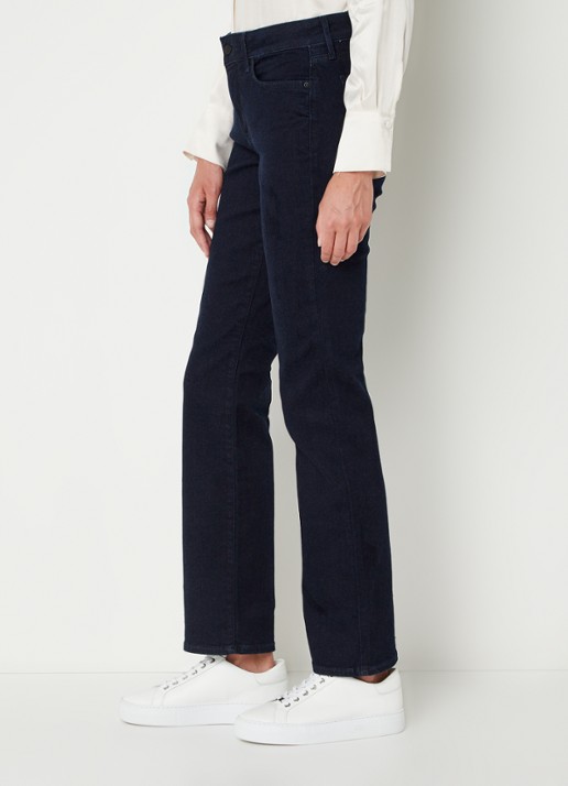 NYDJ Marilyn mid waist straight leg jeans met donkere wassing - detail 5 indigo