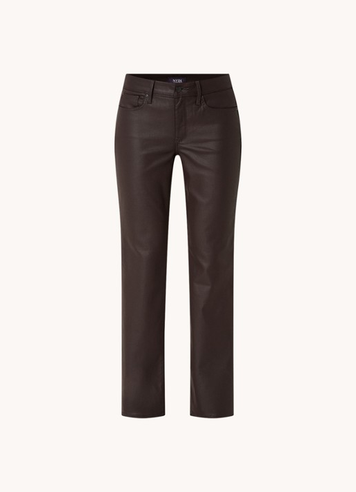 NYDJ Marilyn mid waist straight leg jeans met gekleurde wassing - voorkant 4 roodbruin