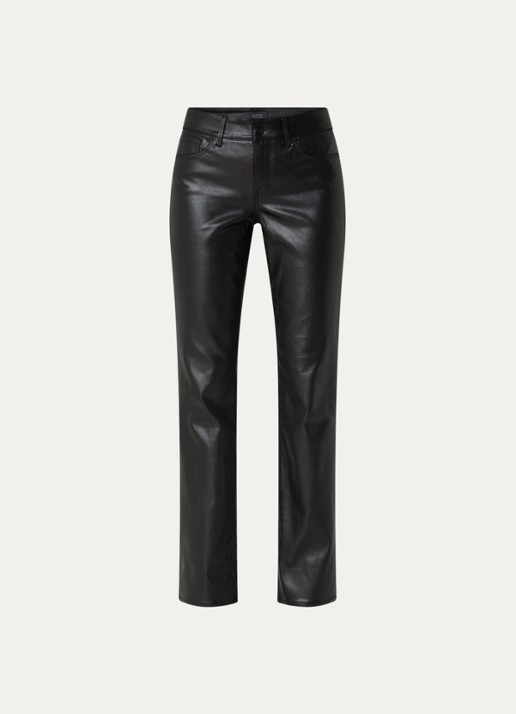 NYDJ Marilyn mid waist straight leg jeans met gekleurde wassing - voorkant 5 zwart