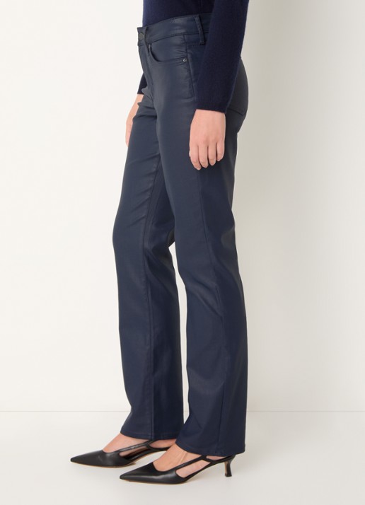 NYDJ Marilyn mid waist straight leg jeans met gekleurde wassing - detail 2 donkerblauw