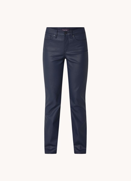 NYDJ Marilyn mid waist straight leg jeans met gekleurde wassing - voorkant 4 donkerblauw