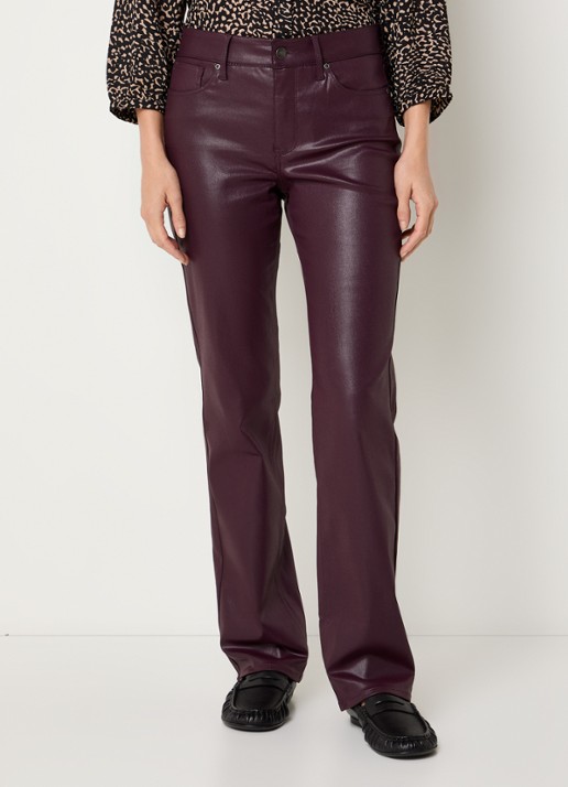 NYDJ Marilyn mid waist straight leg jeans met gekleurde wassing - detail 4 aubergine