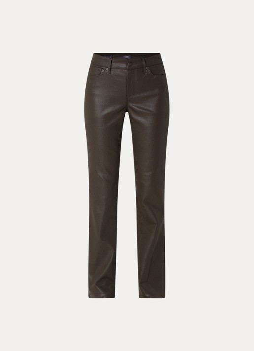 NYDJ Marilyn mid waist straight leg jeans met gekleurde wassing - voorkant 4 bruin