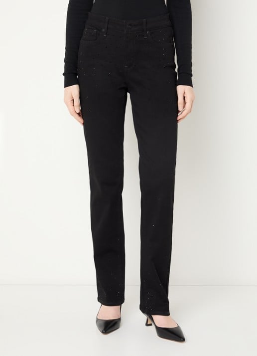 NYDJ Marylin high waist straight leg jeans met strass