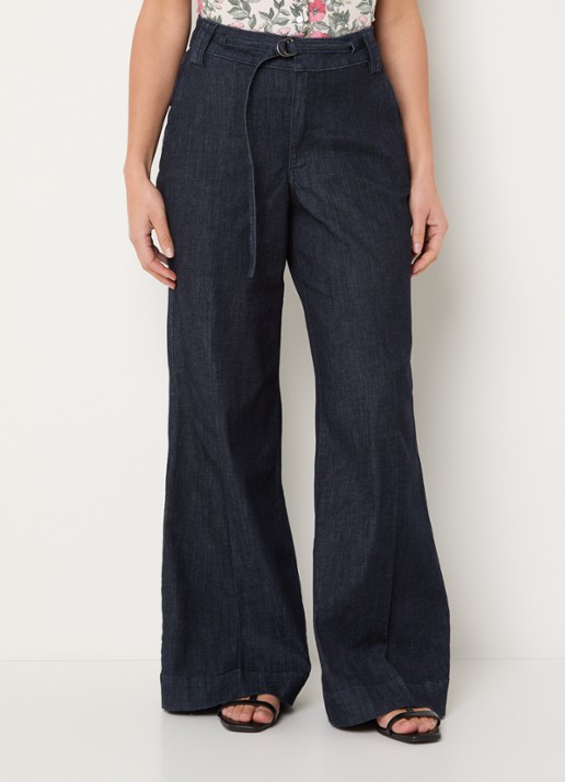 NYDJ Mia high waist wide leg jeans met ceintuur