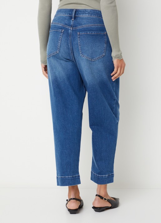 NYDJ Mid waist wide leg jeans met medium wassing - achterkant 5 indigo