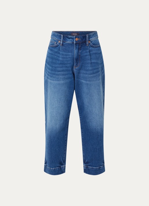 NYDJ Mid waist wide leg jeans met medium wassing - voorkant 3 indigo