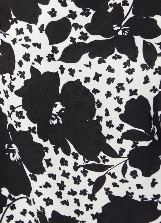 NYDJ Pintuck blouse met V-hals en print - detail 2 zwart