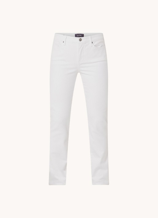 NYDJ Sheri mid waist slim fit jeans met gekleurde wassing - voorkant 4 wit