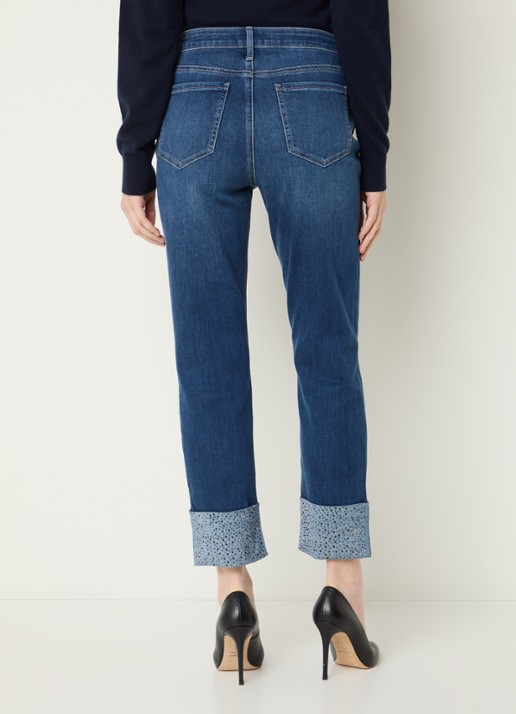 NYDJ Sheri mid waist slim fit jeans met strass - achterkant 5 indigo