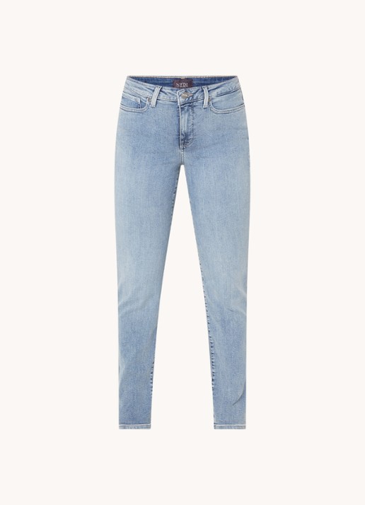 NYDJ Sheri mid waist slim fit jeans met stretch - voorkant 4 lichtblauw