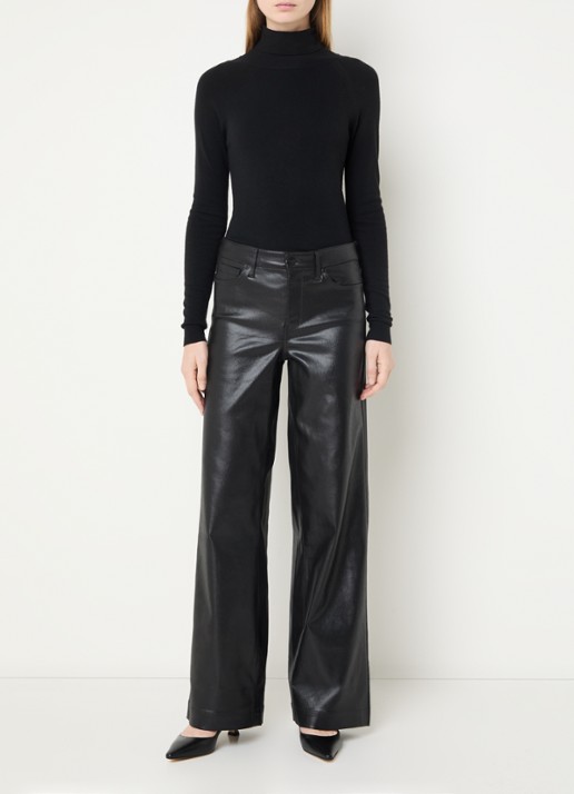 NYDJ Teresa high waist wide leg jeans met gekleurde wassing - voorkant 3 zwart