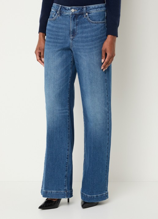 NYDJ Teresa high waist wide leg jeans met steekzakken