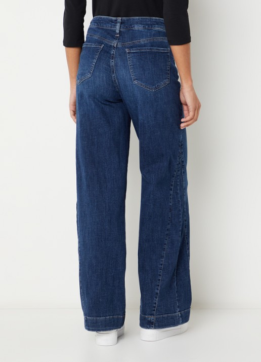 NYDJ Teresa low waist wide fit jeans met steekzakken - achterkant indigo