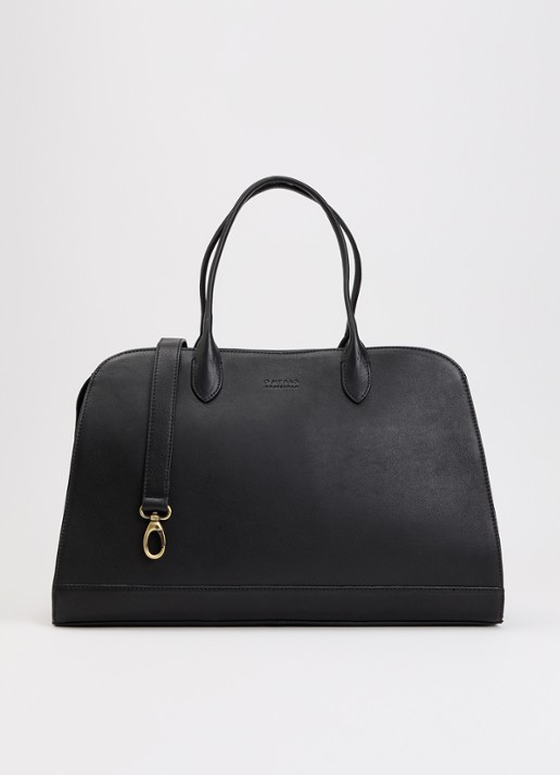 O My Bag Alma schoudertas van leer met 16 inch laptopvak