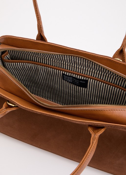 O My Bag Alma schoudertas van suéde met afneembare schouderriem  - detail 2 cognac