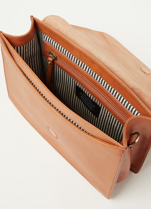 O My Bag Audrey schoudertas van leer - detail 2 cognac