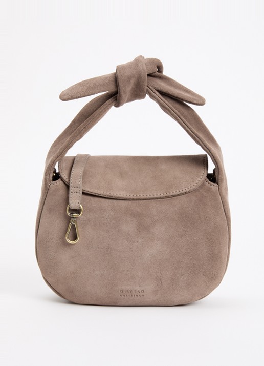 O My Bag Coco Croissant handtas van suède met afneembare schouderiem