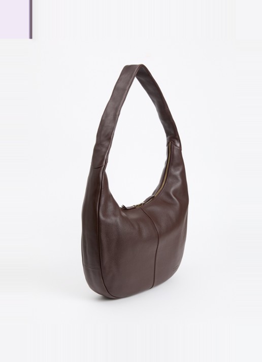 O My Bag Coco Grand schoudertas van leer  - achterkant 2 chocoladebruin