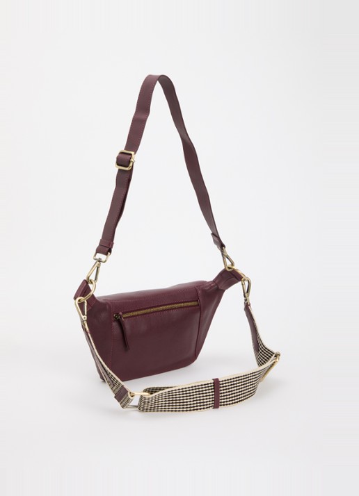 O My Bag Drew schoudertas van leer - achterkant 4 kersenrood