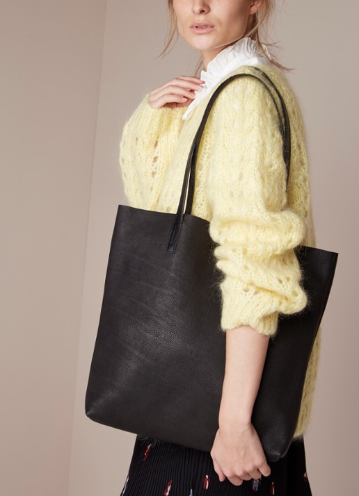 O My Bag Georgia shopper van leer - voorkant 2 zwart