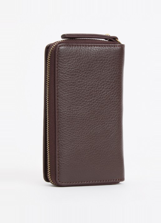 O My Bag Jett portemonnee van leer - achterkant 3 chocoladebruin